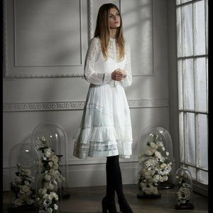 Needle & Thread Victoriana Lace Shirt Dress Cream Sz 6 US